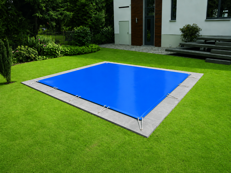 PVC-Poolplane mit Nirosta-Doppelösen nach Maß | 650g