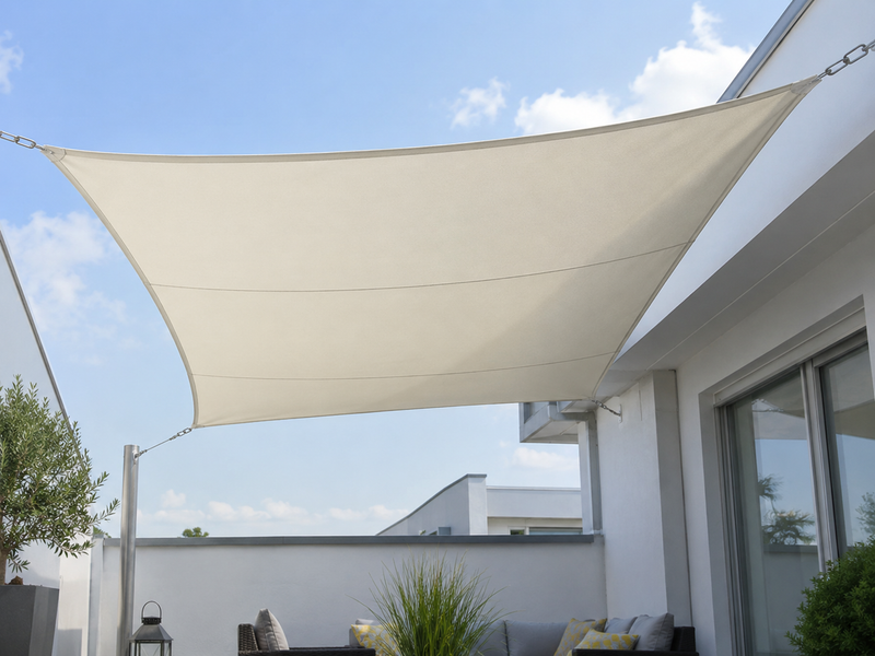 Quadratisches Sonnensegel AIRTEX TOP | mit Edelstahl-D-Ringen
